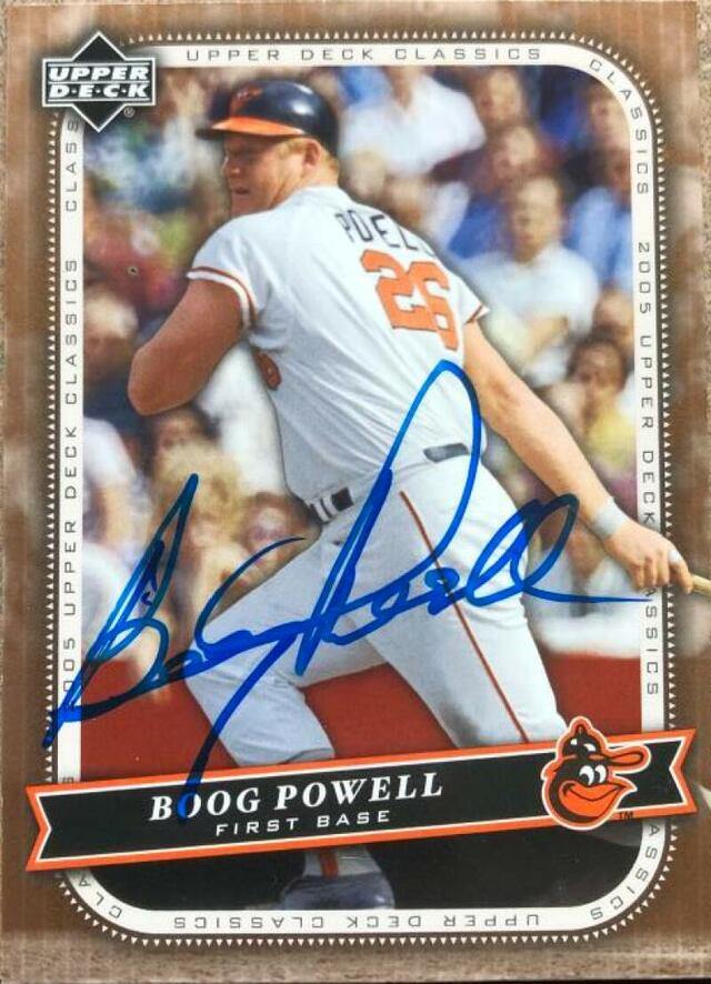 Boog Powell Signed 2005 Upper Deck Classics Baseball Card - Baltimore Orioles - PastPros