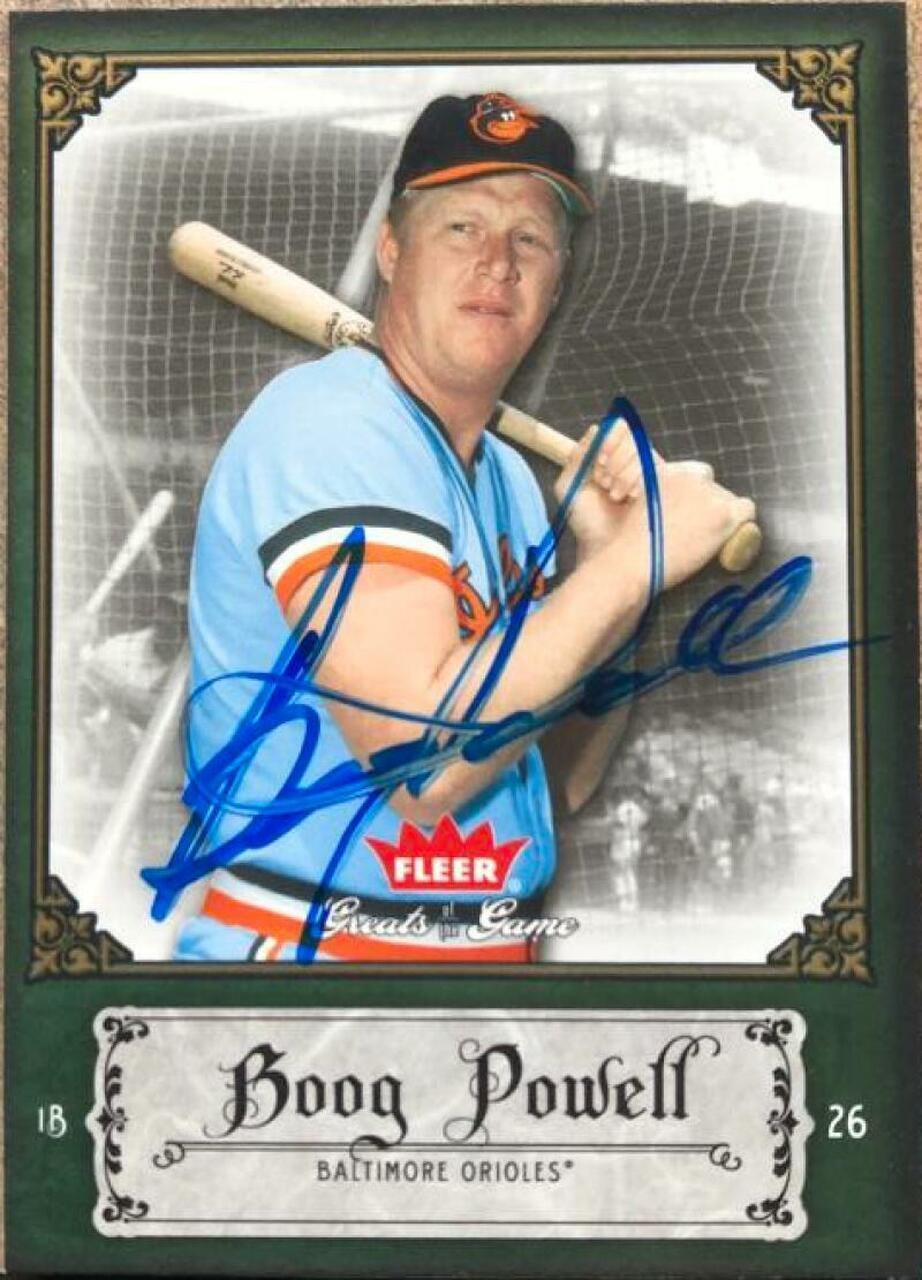 Boog Powell Signed 2006 Fleer Greats of the Game Baseball Card - Baltimore Orioles - PastPros