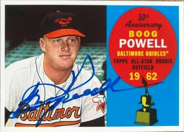 Boog Powell Signed 2008 Topps All-Rookie Team 50th Anniversary Baseball Card - Baltimore Orioles