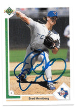 Brad Arnsberg Signed 1991 Upper Deck Baseball Card - Texas Rangers - PastPros