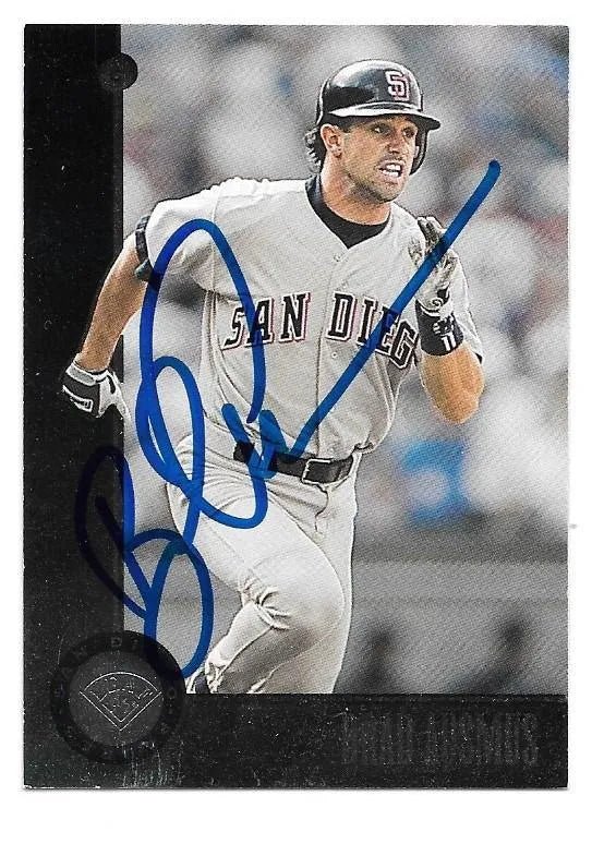Brad Ausmus Signed 1996 Leaf Baseball Card - San Diego Padres