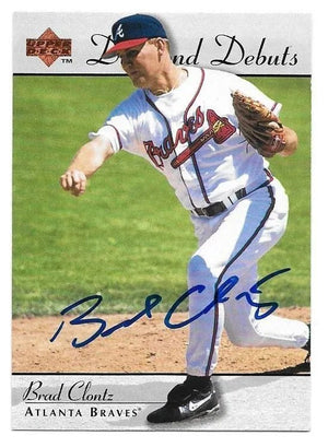 Brad Clontz Signed 1995 Upper Deck Diamond Debuts Baseball Card - Atlanta Braves