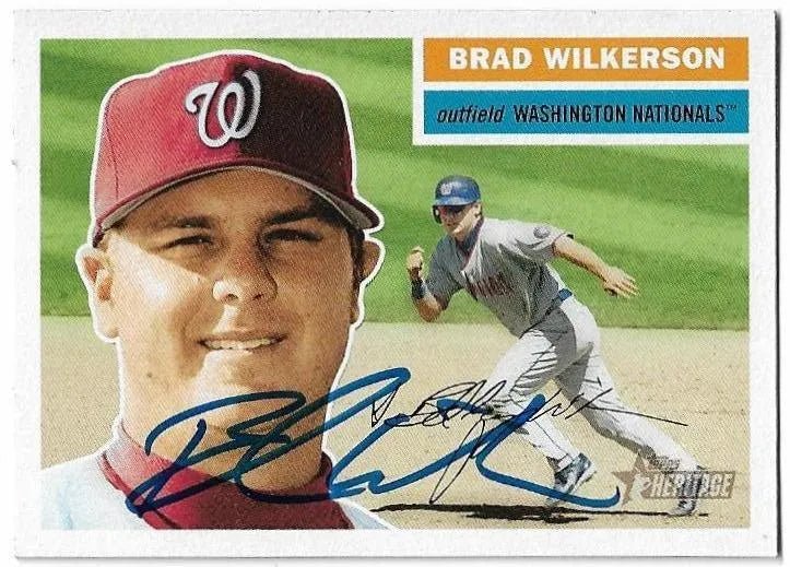 Brad Wilkerson Signed 2005 Topps Heritage Baseball Card - Washington Nationals