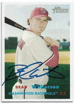 Brad Wilkerson Signed 2006 Topps Heritage Baseball Card - Washington Nationals - PastPros