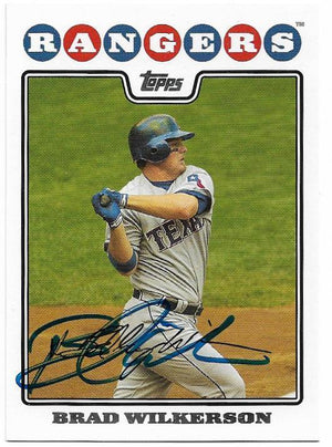 Brad Wilkerson Signed 2008 Topps Baseball Card - Texas Rangers - PastPros