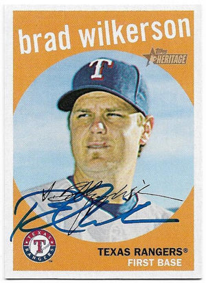Brad Wilkerson Signed 2008 Topps Heritage Baseball Card - Texas Rangers - PastPros