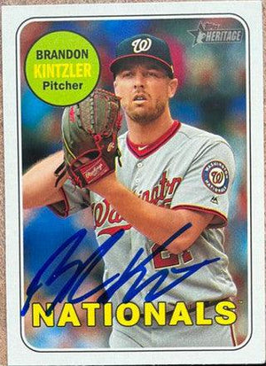 Brandon Kintzler Signed 2018 Topps Heritage Baseball Card - Washington Nationals - PastPros