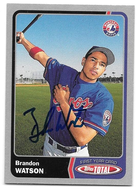 Brandon Watson Signed 2003 Topps Total Baseball Card (Silver) - Montreal Expos - PastPros