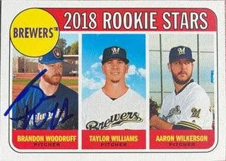 Brandon Woodruff Signed 2018 Topps Heritage Baseball Card - Milwaukee Brewers