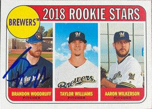 Brandon Woodruff Signed 2018 Topps Heritage Baseball Card - Milwaukee Brewers - PastPros