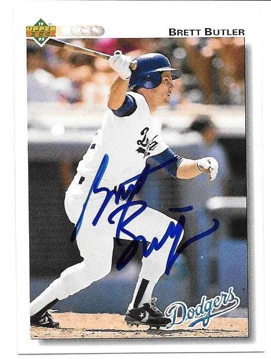 Brett Butler Signed 1992 Upper Deck Baseball Card - Los Angeles Dodgers