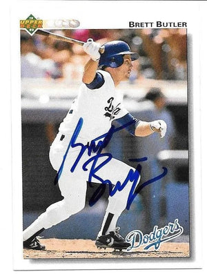 Brett Butler Signed 1992 Upper Deck Baseball Card - Los Angeles Dodgers