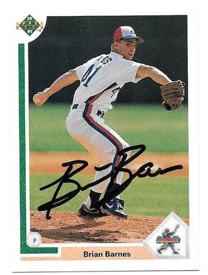 Brian Barnes Signed 1991 Upper Deck Baseball Card - Montreal Expos