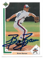Brian Barnes Signed 1991 Upper Deck Baseball Card - Montreal Expos