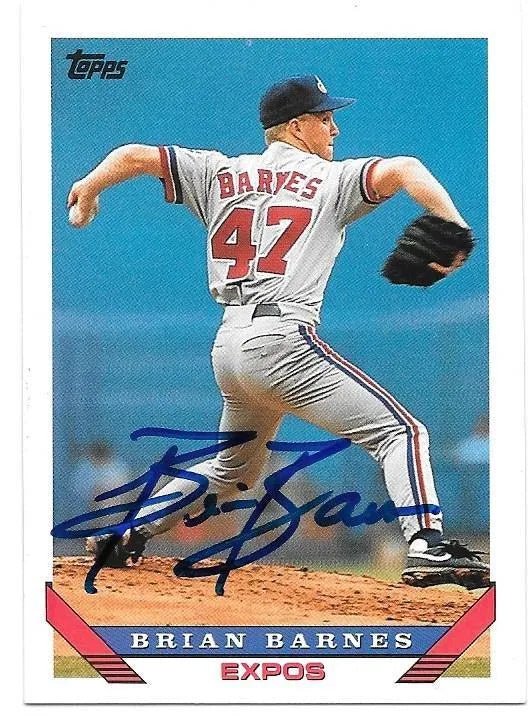 Brian Barnes Signed 1993 Topps Baseball Card - Montreal Expos