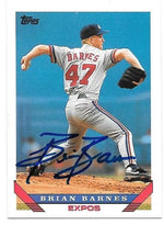 Brian Barnes Signed 1993 Topps Baseball Card - Montreal Expos