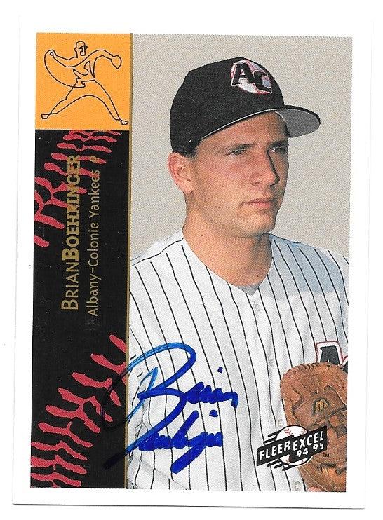 Brian Boehringer Signed 1994-95 Fleer Excel Baseball Card - Albany-Colonie Yankees - PastPros