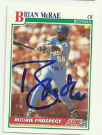 Brian McRae Signed 1991 Score Baseball Card - Kansas City Royals