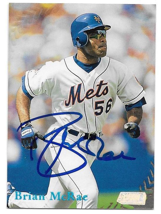 Brian McRae Signed 1998 Stadium Club Baseball Card - New York Mets - PastPros