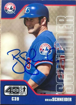 Brian Schneider Signed 2002 Upper Deck 40 Man Baseball Card - Montreal Expos