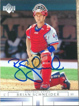 Brian Schneider Signed 2002 Upper Deck Baseball Card - Montreal Expos - PastPros