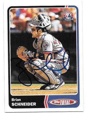 Brian Schneider Signed 2003 Topps Total Baseball Card - Montreal Expos - PastPros