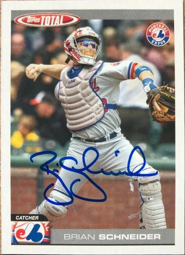 Brian Schneider Signed 2004 Topps Total Baseball Card - Montreal Expos