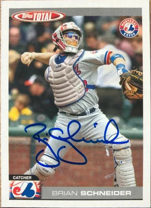 Brian Schneider Signed 2004 Topps Total Baseball Card - Montreal Expos