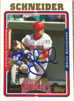Brian Schneider Signed 2005 Topps Baseball Card - Washington Nationals