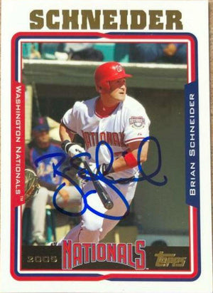 Brian Schneider Signed 2005 Topps Baseball Card - Washington Nationals - PastPros