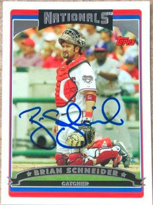 Brian Schneider Signed 2006 Topps Baseball Card - Washington Nationals - PastPros