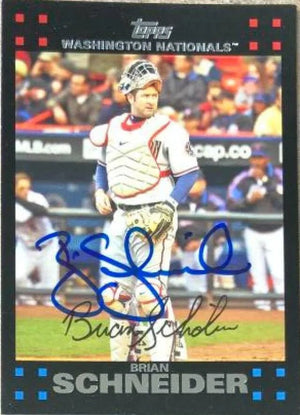 Brian Schneider Signed 2007 Topps Baseball Card - Washington Nationals