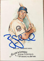 Brian Schneider Signed 2008 Topps Allen & Ginter Baseball Card - New York Mets - PastPros