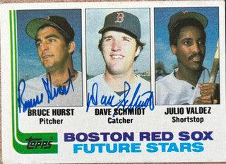 Bruce Hurst & Dave Schmidt Dual Signed 1982 Topps Baseball Card - Boston Red Sox - PastPros