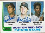 Bruce Hurst & Dave Schmidt Dual Signed 1982 Topps Baseball Card - Boston Red Sox
