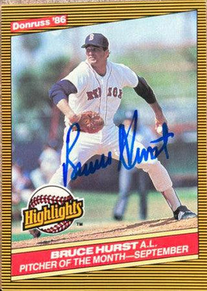 Bruce Hurst Signed 1986 Donruss Highlights Baseball Card - Boston Red Sox - PastPros