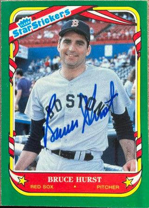 Bruce Hurst Signed 1987 Fleer Star Stickers Baseball Card - Boston Red Sox - PastPros