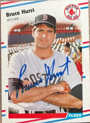 Bruce Hurst Signed 1988 Fleer Baseball Card - Boston Red Sox - PastPros