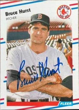 Bruce Hurst Signed 1988 Fleer Glossy Baseball Card - Boston Red Sox