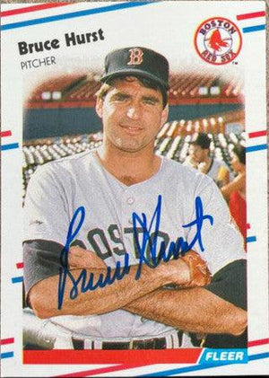 Bruce Hurst Signed 1988 Fleer Glossy Baseball Card - Boston Red Sox - PastPros