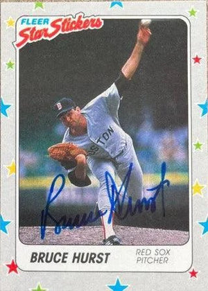 Bruce Hurst Signed 1988 Fleer Star Stickers Baseball Card - Boston Red Sox