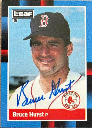 Bruce Hurst Signed 1988 Leaf Baseball Card - Boston Red Sox - PastPros