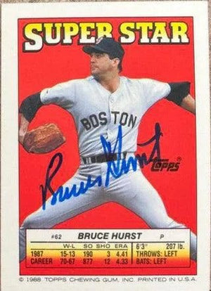 Bruce Hurst Signed 1988 Topps Superstar Stickers Baseball Card - Boston Red Sox
