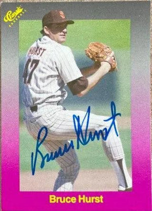 Bruce Hurst Signed 1989 Classic Baseball Card - San Diego Padres