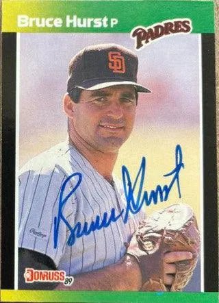 Bruce Hurst Signed 1989 Donruss Baseball's Best Baseball Card - San Diego Padres