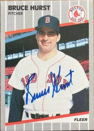 Bruce Hurst Signed 1989 Fleer Baseball Card - Boston Red Sox