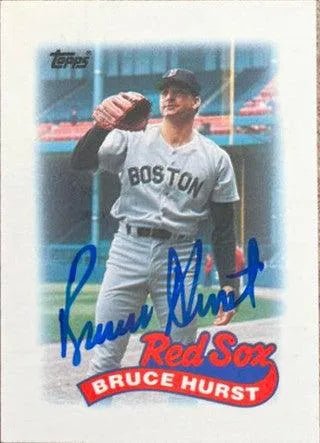 Bruce Hurst Signed 1989 Topps Major League Leader Mini Baseball Card - Boston Red Sox