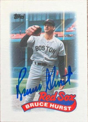 Bruce Hurst Signed 1989 Topps Major League Leader Mini Baseball Card - Boston Red Sox - PastPros