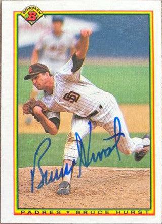 Bruce Hurst Signed 1990 Bowman Baseball Card - San Diego Padres - PastPros