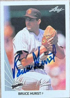 Bruce Hurst Signed 1990 Leaf Baseball Card - San Diego Padres - PastPros
